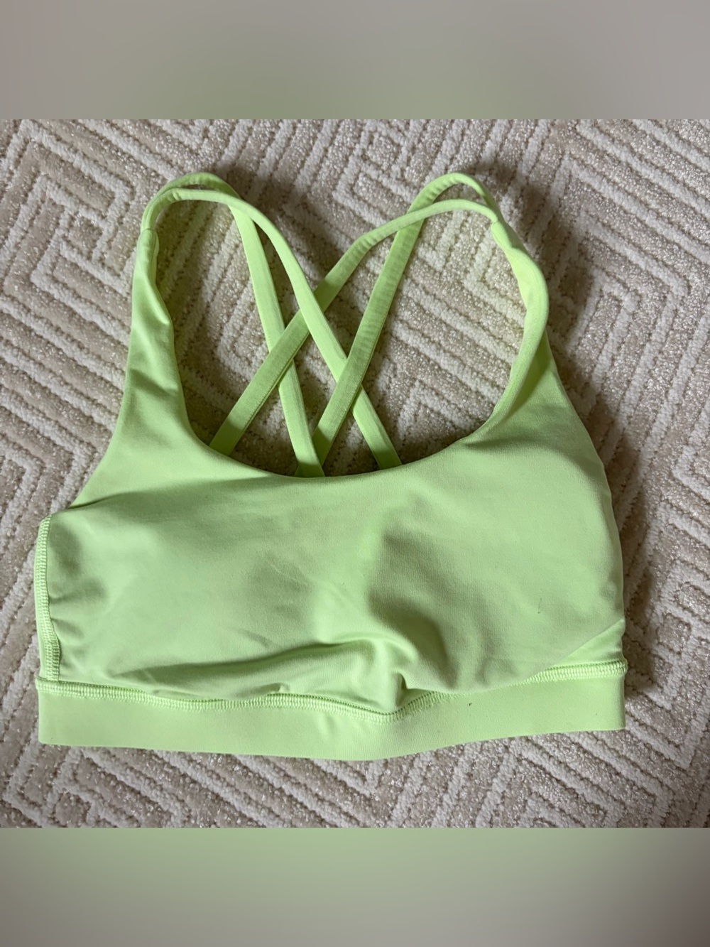 lululemon Energy Bra Neon Yellow Strappy Sports Bra